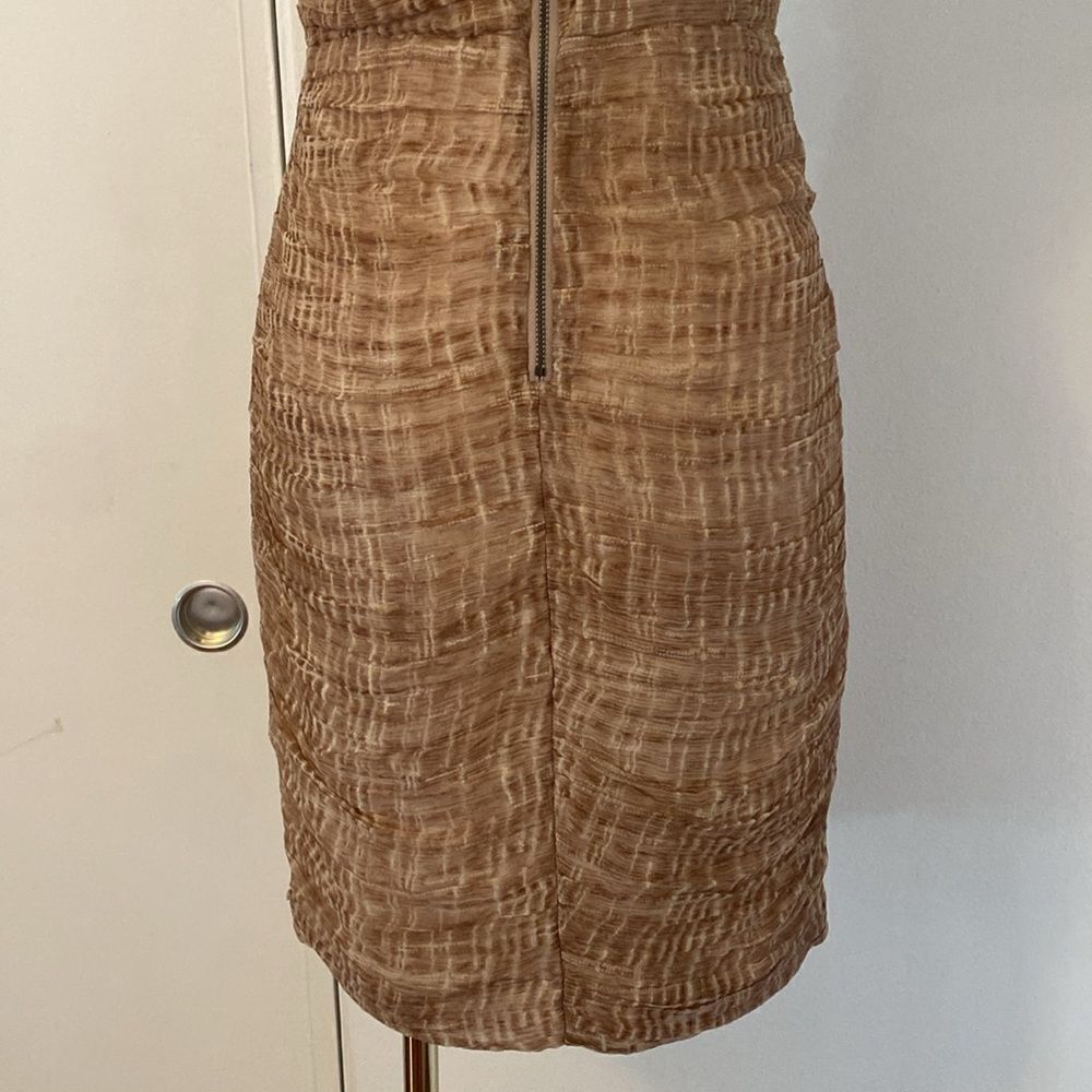 Alice & Olivia Ginger Ruched Chiffon Silk Mini Dress Size 4 - Picture 9 of 15